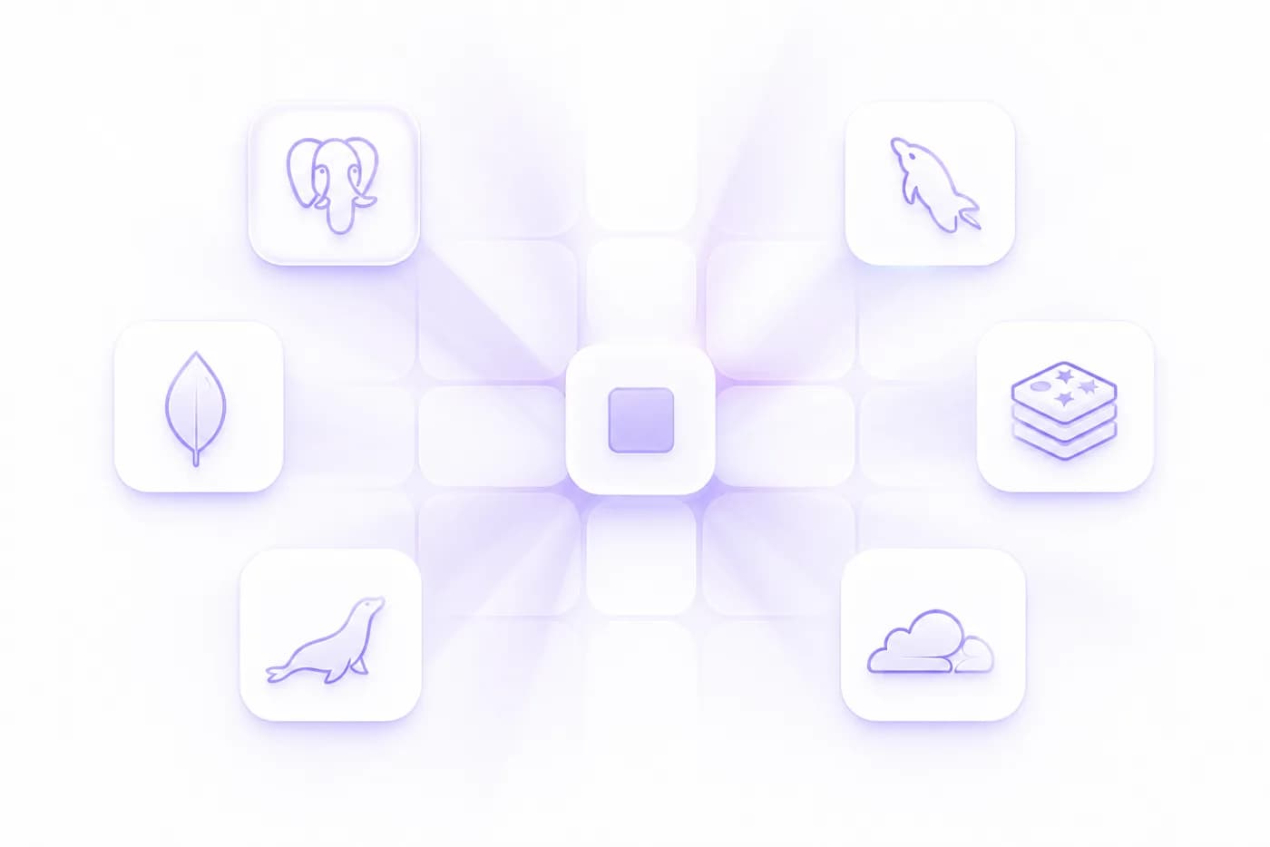 Managed database and storage services connected to an application