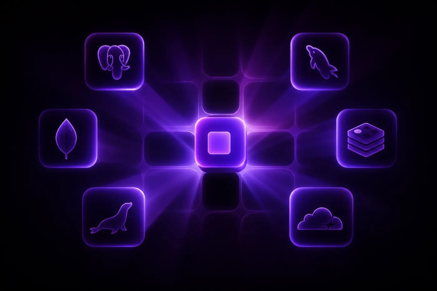 Managed database and storage services connected to an application